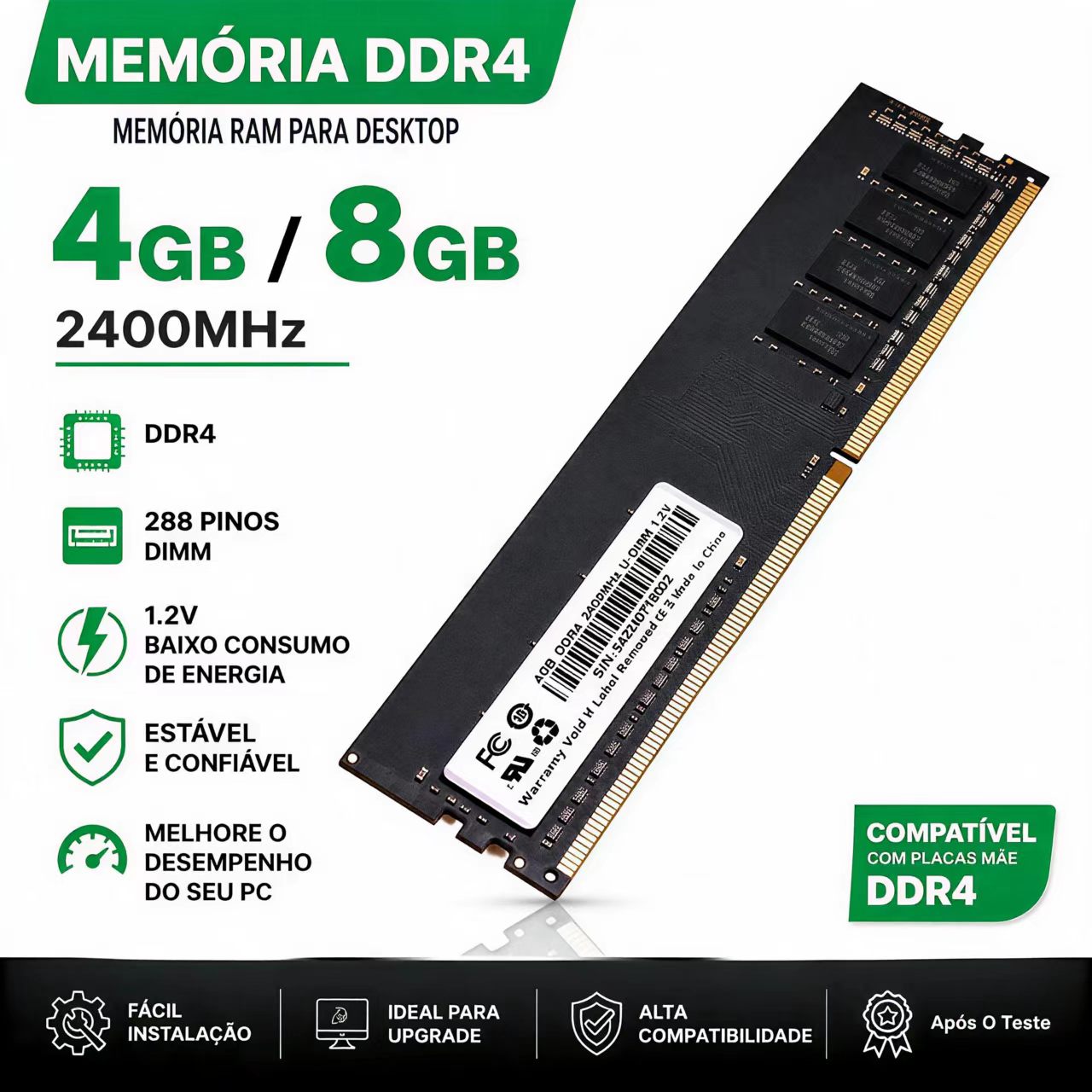 DDR4 RAM 4GB 8GB 2400MHz Deskt - огляд і ціна Server Memory Ddr4